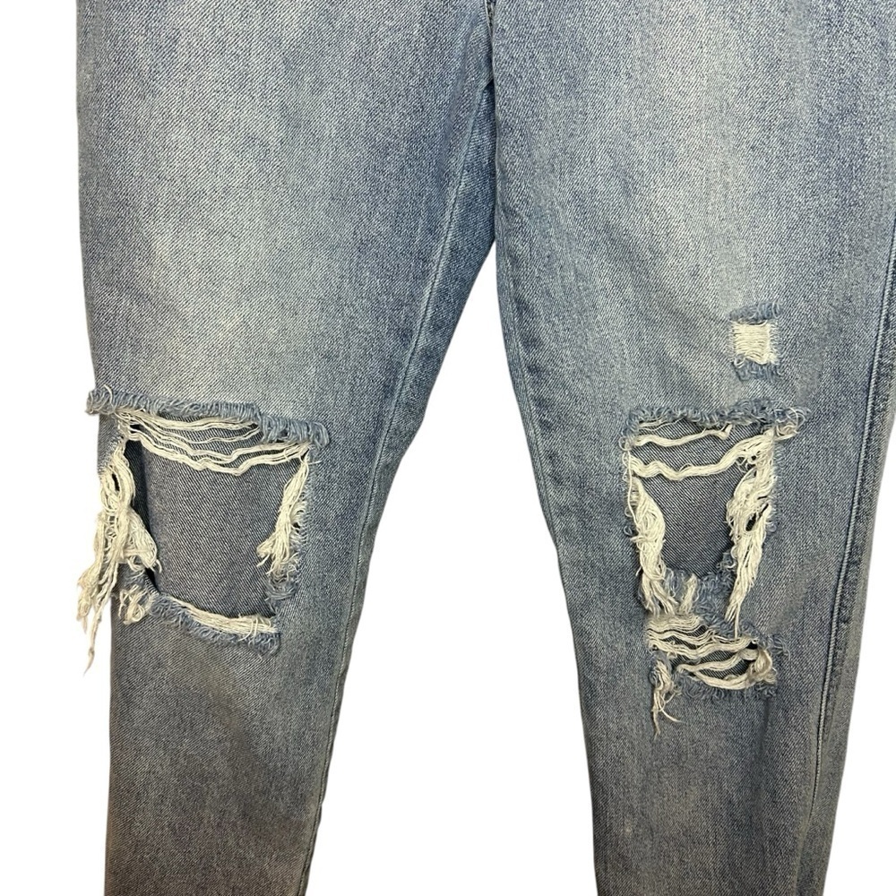 Flying Monkey Distressed Crop Jeans Size 27 Raw Hem Light Wash Denim - Picture 6 of 11
